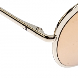 Pre Owned نظارة شمسية 4206 عاكسة مستديرة ذهبية