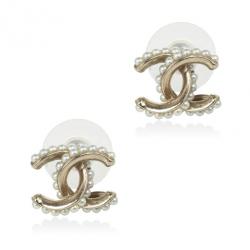 Chanel Pearl Logo Stud Earrings Chanel | TLC
