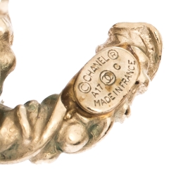 مملوكة مسبقًا Chanel CC Rope Twist Gold Tone Clip-on Stud Earrings