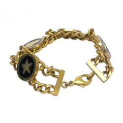 Pre Owned Chanel Golden CC Heart and Star Bracelet