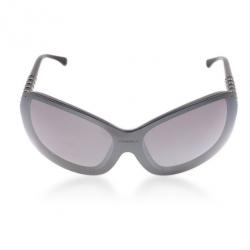 Pre Owned Chanel Black Rectangle Shield Sunglasses