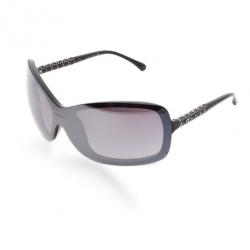 Pre Owned Chanel Black Rectangle Shield Sunglasses