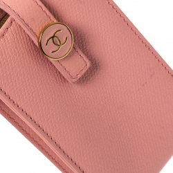 Pre Owned محقظة شانيل فينتدج سي سي ف ينتدج جلد وردي