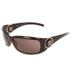 Pre Owned Chanel 6030 Brown Frame CC Logo Women Sunglasses