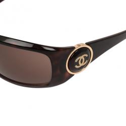 Pre Owned Chanel 6030 Brown Frame CC Logo Women Sunglasses