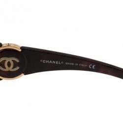 Pre Owned Chanel 6030 Brown Frame CC Logo Women Sunglasses