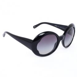 Chanel Black/Grey Gradient 5404Q Leather Oval Sunglasses Chanel