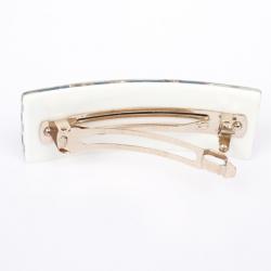 Pre Owned Chanel Blue and White Striped Hair Clip