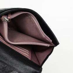 Chanel Black Camelia Embossed Lambskin Wallet 