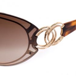 مملوكة مسبقًا Chanel Brown 'CC' Logo Sheild Womens Sunglasses