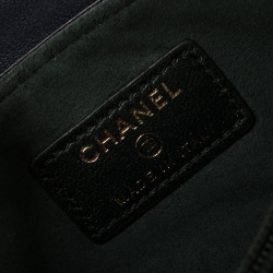 Pre Owned Chanel Metallic Navy Blue Camellia Embossed Leather Phone Pouch