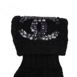 Chanel Black CC Cashmere Gloves