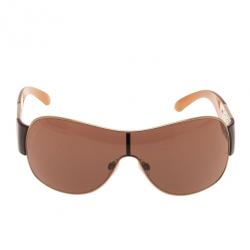 Pre Owned Chanel Gold and Black 4154 Shield Sunglasses