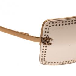 مملوكة مسبقًا Chanel Gold 4105 Crystal Rimless Sunglasses