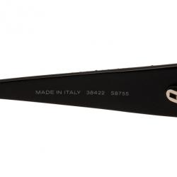 Pre Owned Chanel Black Crystal Rectangle Sunglasses