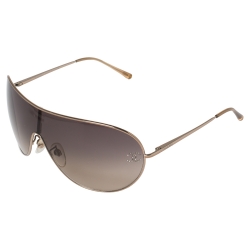 Pre Owned Chanel Gold/Brown 4122B Shield Sunglasses