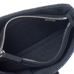 Pre Owned Chanel Black Shimmering Quilted Leather CC Phone Pouch