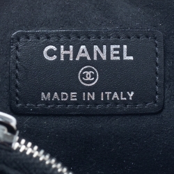 Pre Owned Chanel Black Shimmering Quilted Leather CC Phone Pouch
