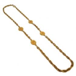 Pre Owned Chanel Vintage Gold Tone Long Necklace
