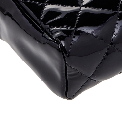 Pre Owned Chanel Black Quilted Patent Leather CC Phone Holder Pouch