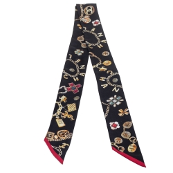 مملوكة مسبقًا Chanel Black Printed Silk Bandeau