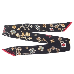 مملوكة مسبقًا Chanel Black Printed Silk Bandeau