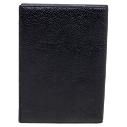 Pre Owned Chanel Black Caviar Leather CC Timeless Passport Holder Cover 