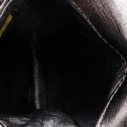 Pre Owned Chanel Metallic Silver Quilted Crinkled Leather Reissue Phone Holder 