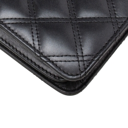 Chanel Black Quilted Leather CC Phone Holder with Chain 
