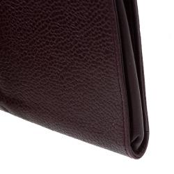 Pre Owned Chanel Burgundy Leather CC iPhone Case