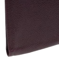 Pre Owned Chanel Burgundy Leather CC iPhone Case