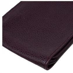 Pre Owned Chanel Burgundy Leather CC iPhone Case