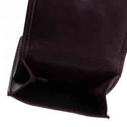 Pre Owned Chanel Burgundy Leather CC iPhone Case