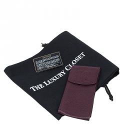 Pre Owned Chanel Burgundy Leather CC iPhone Case