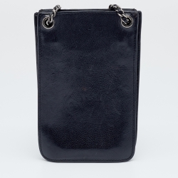 Pre Owned Chanel Black Leather CC Crossbody Phone Holder