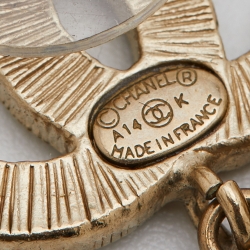 Pre Owned Chanel Black Enamel CC Faux Pearl Drop Earrings