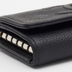 Chanel Black Caviar Leather CC 6 Key Holder