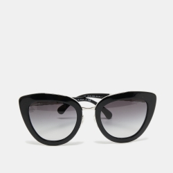 Chanel Black 5368 Quilted Cat Eye Sunglasses Chanel