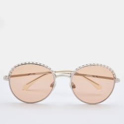 chanel gold round sunglasses