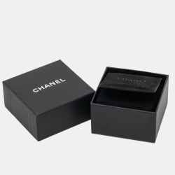 Pre Owned Chanel Gold Tone Burgundy Lacquer CC Stud Earrings