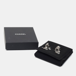 Chanel CC  Enamel Crystals Faux Pearl Silver Tone Metal Drop earrings