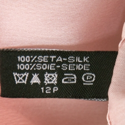 Pre Owned Chanel Light Pink Logo Printed Silk Scarf