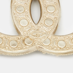 مملوكة مسبقًا Chanel CC Faux Pearl Crystals Gold Tone Pin Brooch
