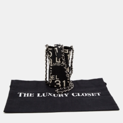Pre Owned Chanel Black/White Canvas 31 Rue Cambon Crossbody Phone Holder