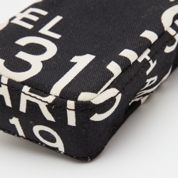 Pre Owned Chanel Black/White Canvas 31 Rue Cambon Crossbody Phone Holder