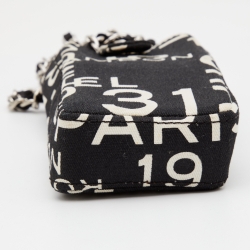 Pre Owned Chanel Black/White Canvas 31 Rue Cambon Crossbody Phone Holder