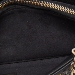 Chanel Black Leather Crystals Embellished O-Phone Holder Chain Pouch
