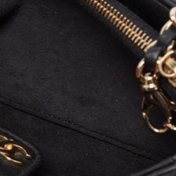 Chanel Black Leather Crystals Embellished O-Phone Holder Chain Pouch