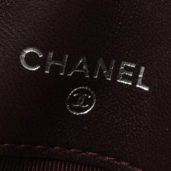 مملوكة مسبقًا محفظة بطاقات شانيل كلاسيك CC جلد أسود مبطن