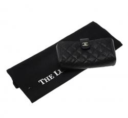 مملوكة مسبقًا حقيبة آي فون صغيرة شانيل جلد كافيار مبطن سوداء